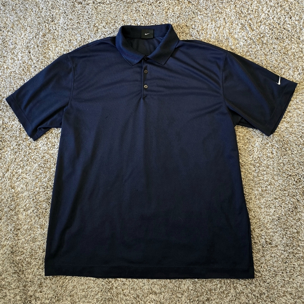 Nike Men's Blue Extra Large Blue Dri-Fit Polo Golf Pickle Ball Tennis